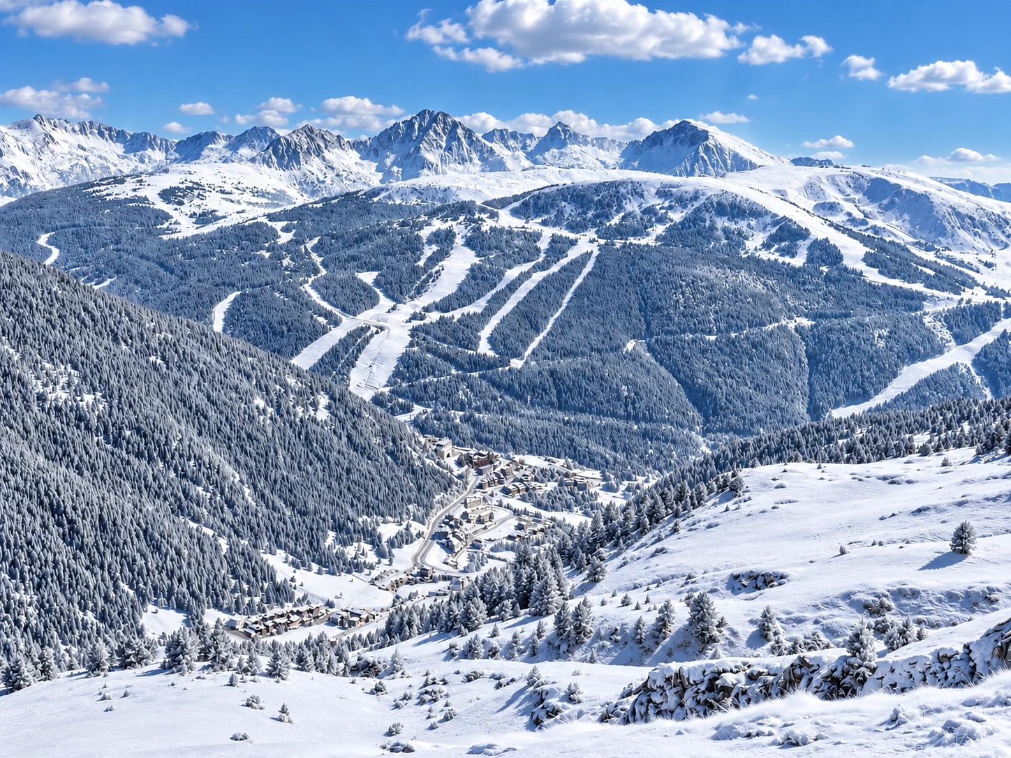 Panorama enneigé de Grandvalira